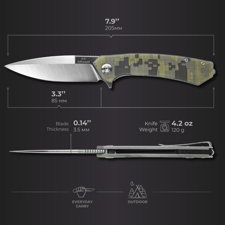 Knife Adimanti by Ganzo (SKIMEN design) Camouflage