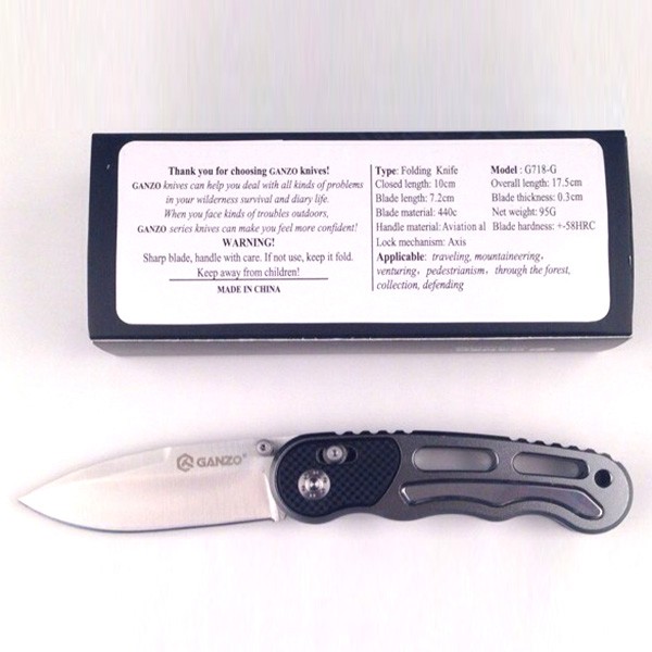 Knife Ganzo G718 (Silvery, Black, Gray)