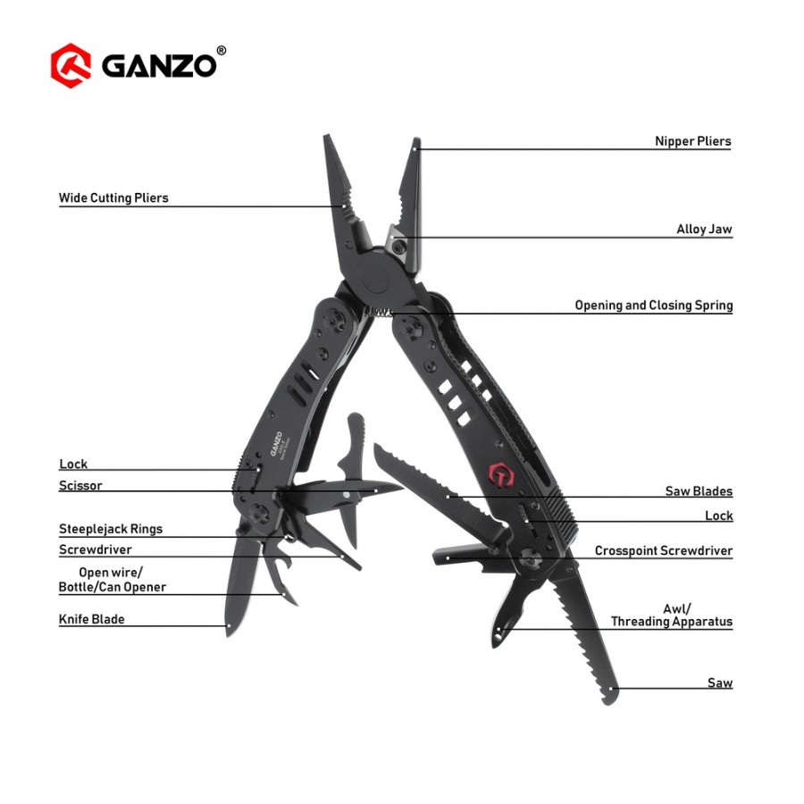 Ganzo Multi Tool G302 B Outdoors Military Camping Pliers Kits