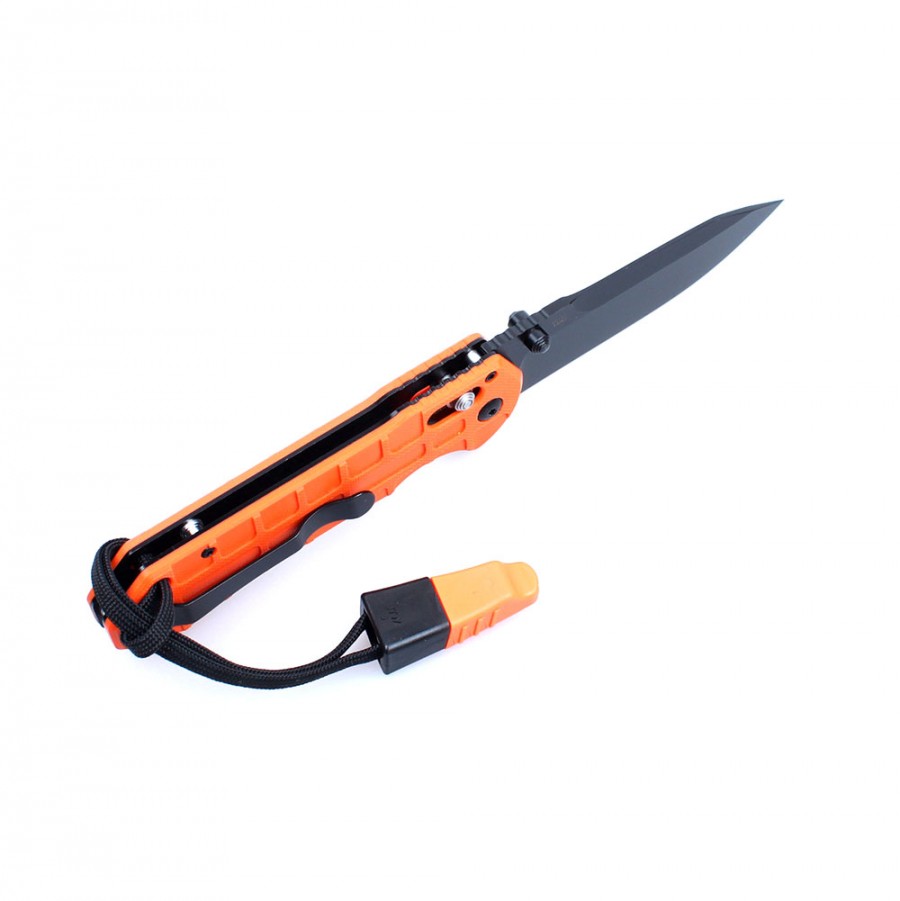 Ganzo G7453P-BK-WS con navaja de bolsillo con silbato negra 440C G-10  G-Lock Drop-Point Flipper Borde liso – Knyfe