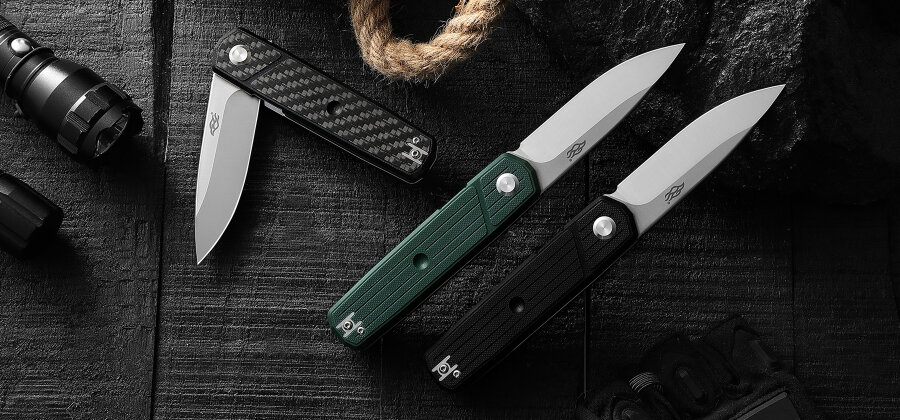 KNIFE Firebird FH927 (Black, Green-blue, Carbon fiber)