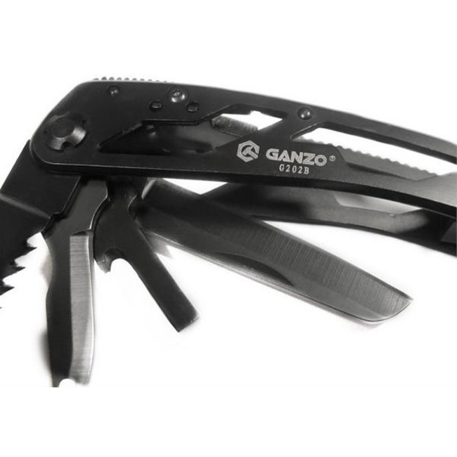 GAG202B Ganzo Knives Multi Tool Blued 440C Tools 25 Functions 12 Desmontable Bit 